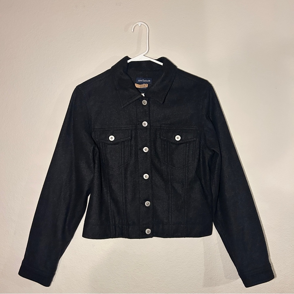 Ann Taylor Black Wool Button Jacket - image 1